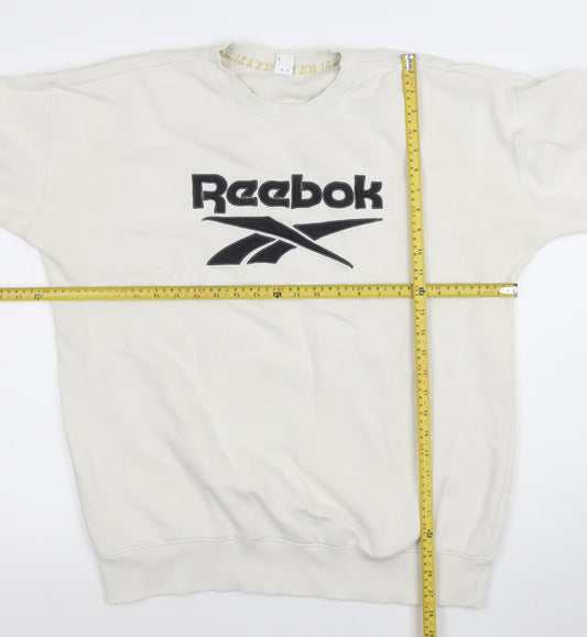 Mens UK Size L Reebok White Pullover Sweatshirt