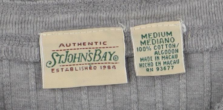 Womens UK Size M St. Johns Bay Grey Basic Button-Up
