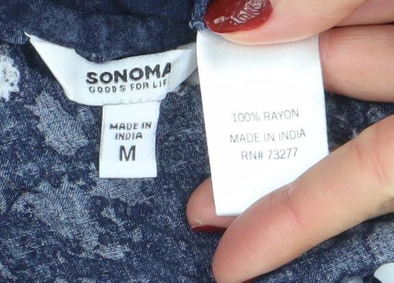 Womens UK Size M Soma Blue Tunic Blouse