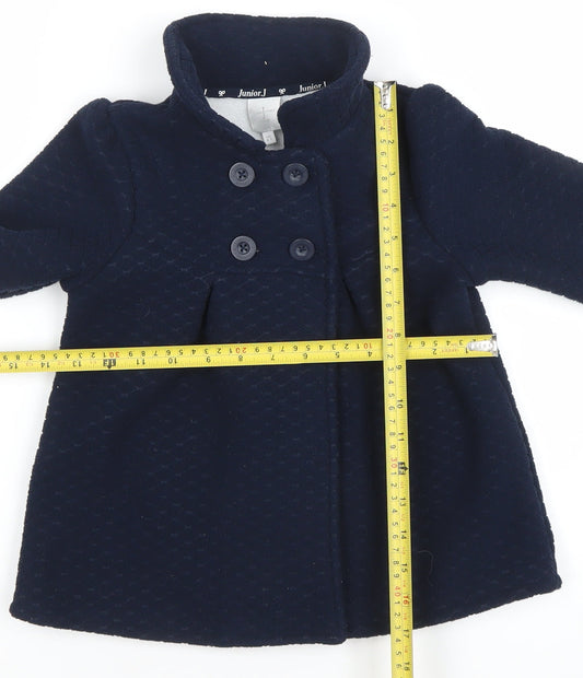 Jasper Conran Junior Girls Blue Pea Coat 4-5 Years Double Breasted Winter Jacket