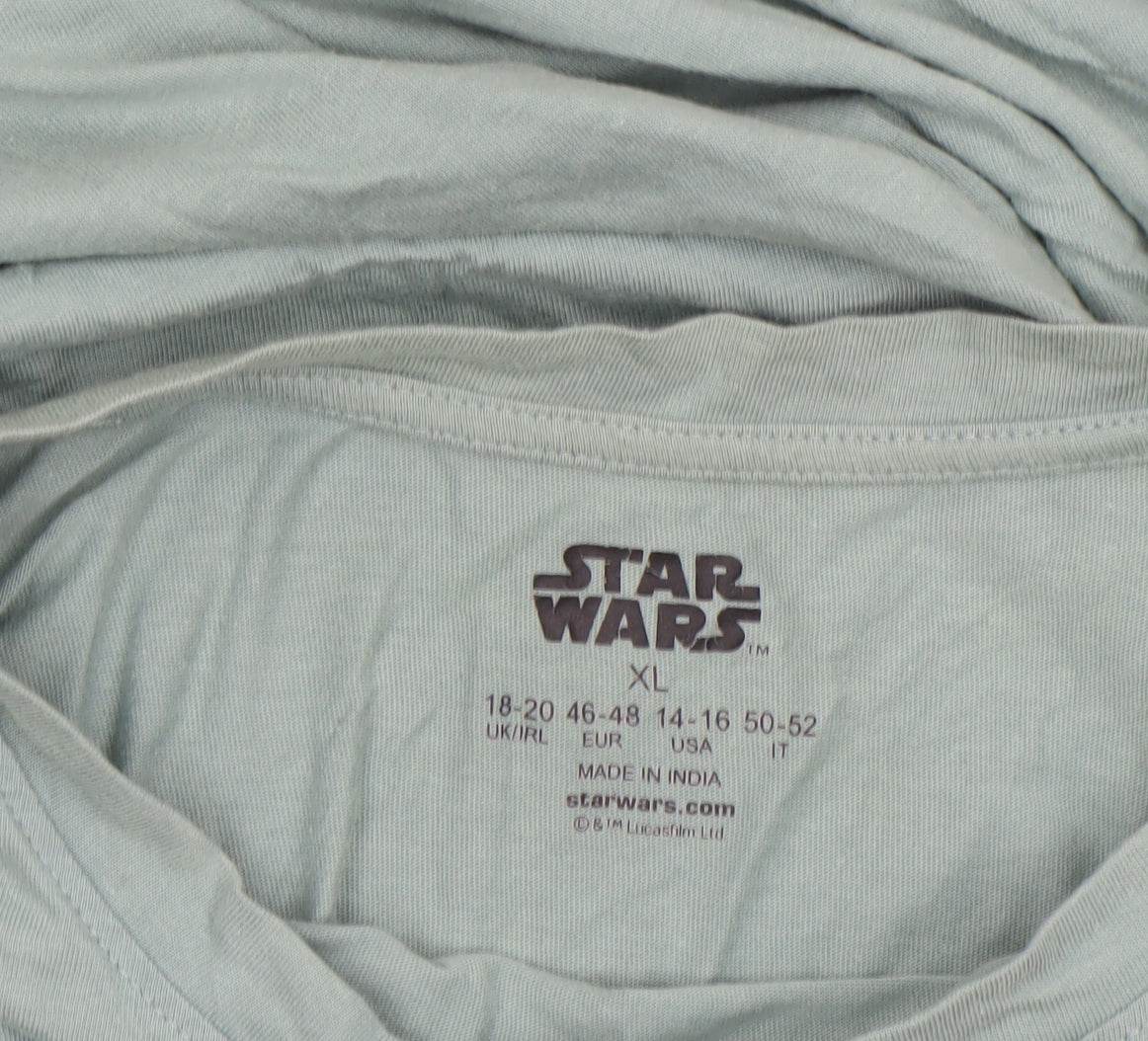 Additional view of Star Wars Women Green XL T-Shirt Nightshirt with Grogu Graphic