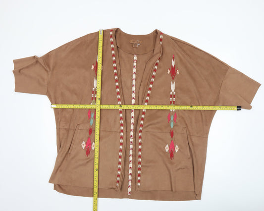 Womens UK Size 12 Amisu Brown Kimono Coat