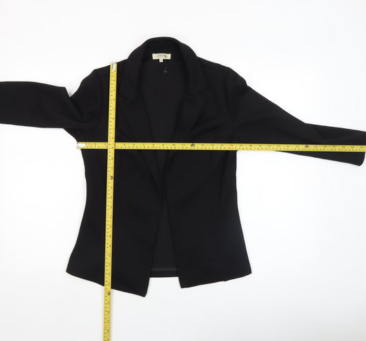 Womens UK Size 10 Papaya Regular Black Blazer