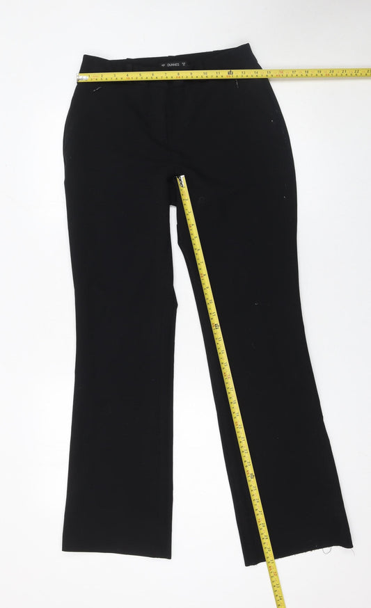 Womens UK Size 8 Dunnes Regular Fit Dress Pants Black Trousers