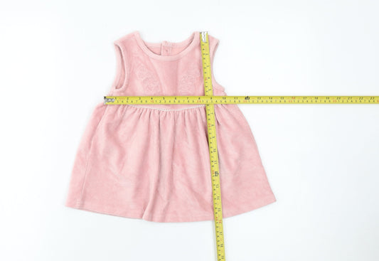 Dunnes Stores Girls Pink Corduroy Sleeveless A-Line Dress 6-9 Months