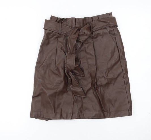 Womens UK Size 8 New Look Straight & Pencil Faux Leather Skirt