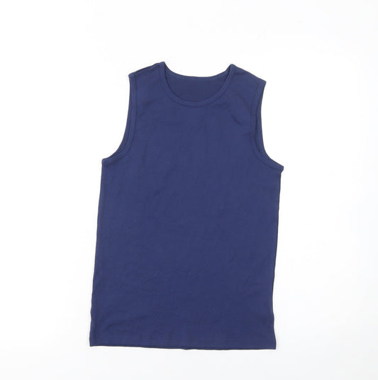 Boys UK Size 11-12 Years Marks and Spencer Blue Basic Tank