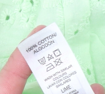 Womens UK Size 16 Dunnes Stores Green Cropped Blouse