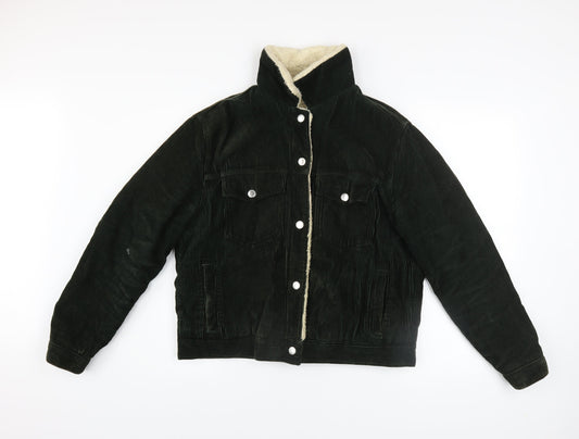 Womens UK Size 10 Topshop Black Bomber Jacket