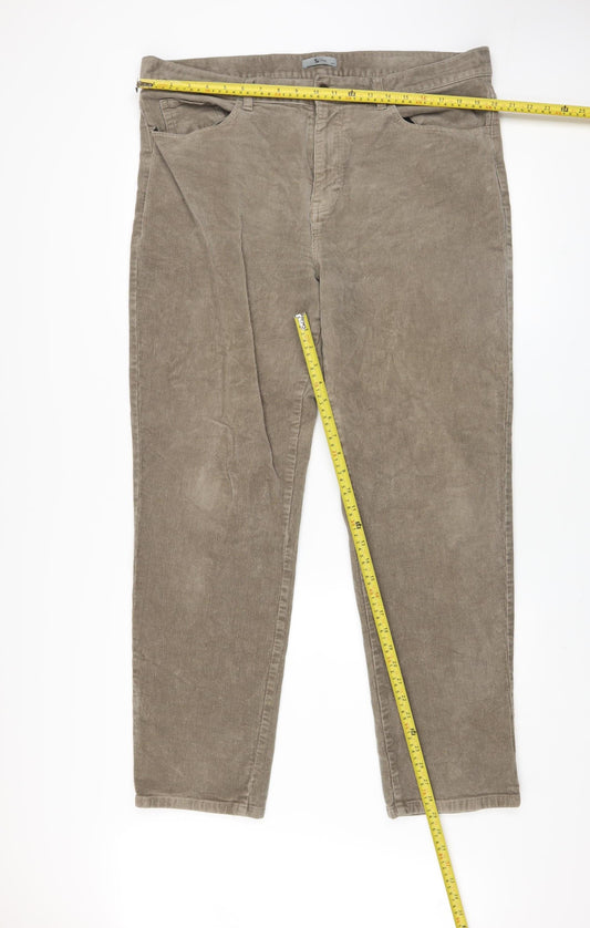 Tu Men Beige Corduroy Chino Trousers 38L Regular Fit Autumn