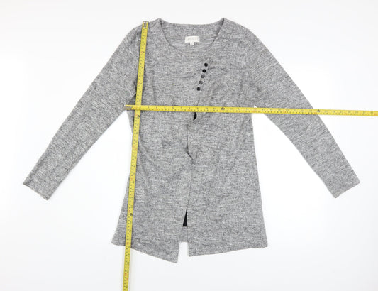 Womens UK Size 10 Apricot Grey Cardigan Jumper
