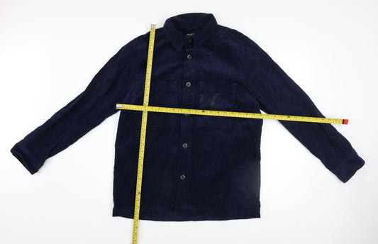 Primark Men’s Blue Corduroy Long Sleeve Button-Up Shirt XS