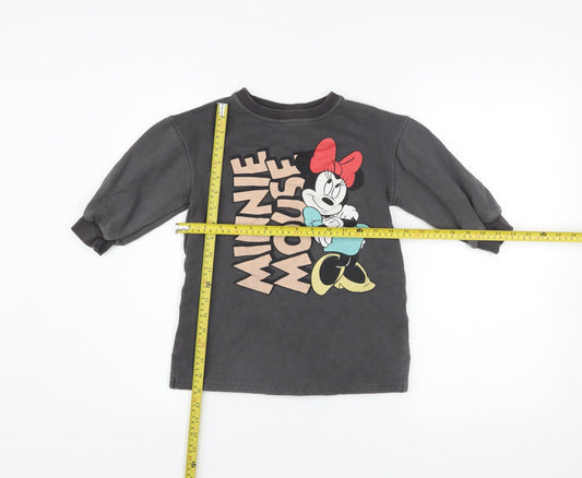 Disney Baby Girls Black Minnie Mouse Graphic Pullover Sweatshirt 2-3 Years