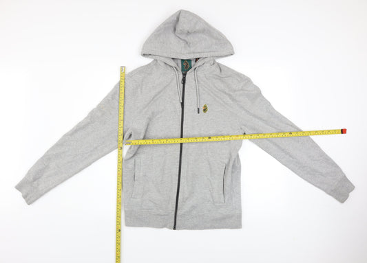 Mens UK Size M Luke Sport Grey Full Zip Hoodie