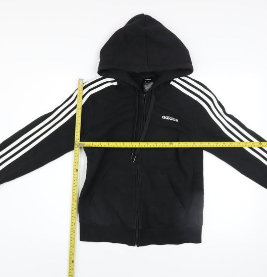 Womens UK Size S adidas Black Full Zip Hoodie