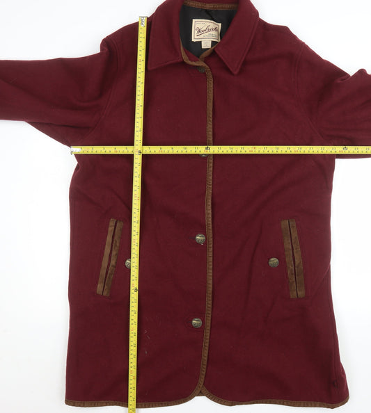 Womens UK Size L Woolrich Red Overcoat
