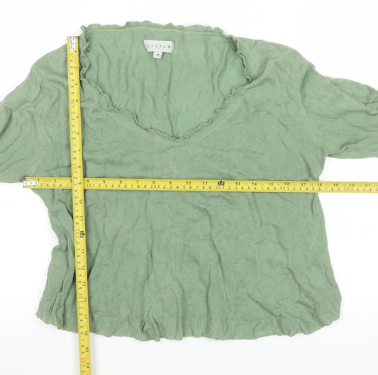 Womens UK Size M Jigsaw Green Basic T-Shirt