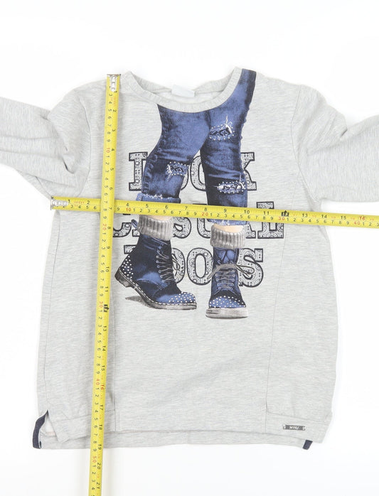 Girls UK Size 9 Years Mayoral Grey Pullover T-Shirt