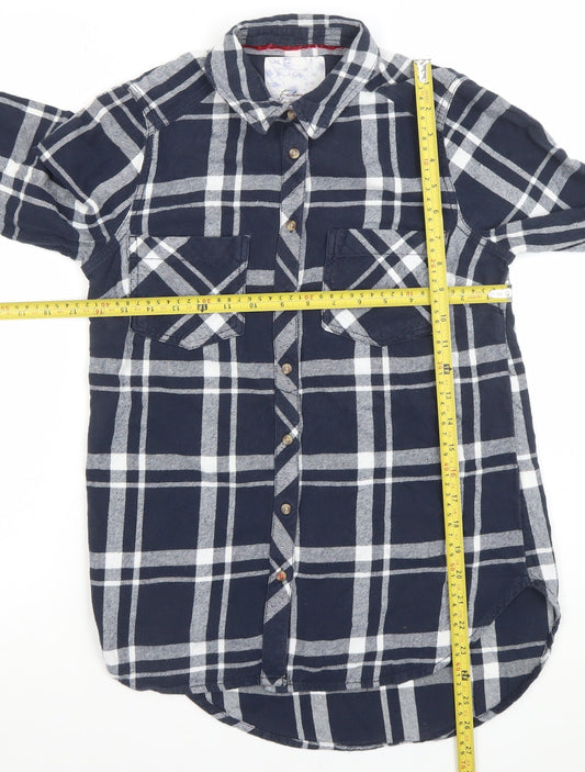 Womens UK Size 8 Matalan Blue Basic Button-Up