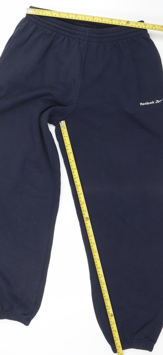 Mens UK Size L Reebok Regular Fit Sweatpants Blue Trousers