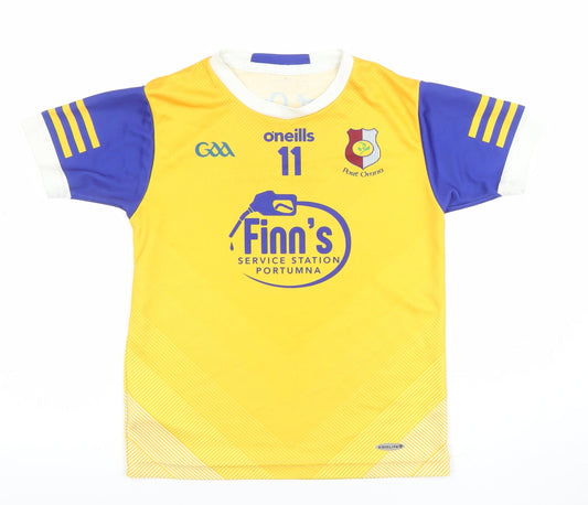 Additional front view of O'Neill boys’ yellow football jersey t-shirt 9-10 years port omna