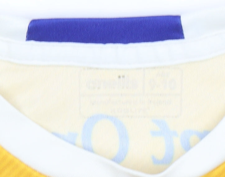Brand and care label for O'Neill boys’ yellow football jersey t-shirt 9-10 years port omna