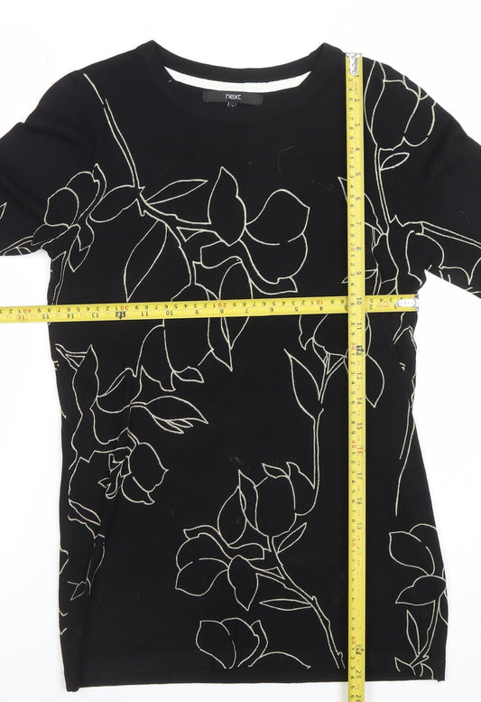 Womens UK Size 8 NEXT Black Basic T-Shirt