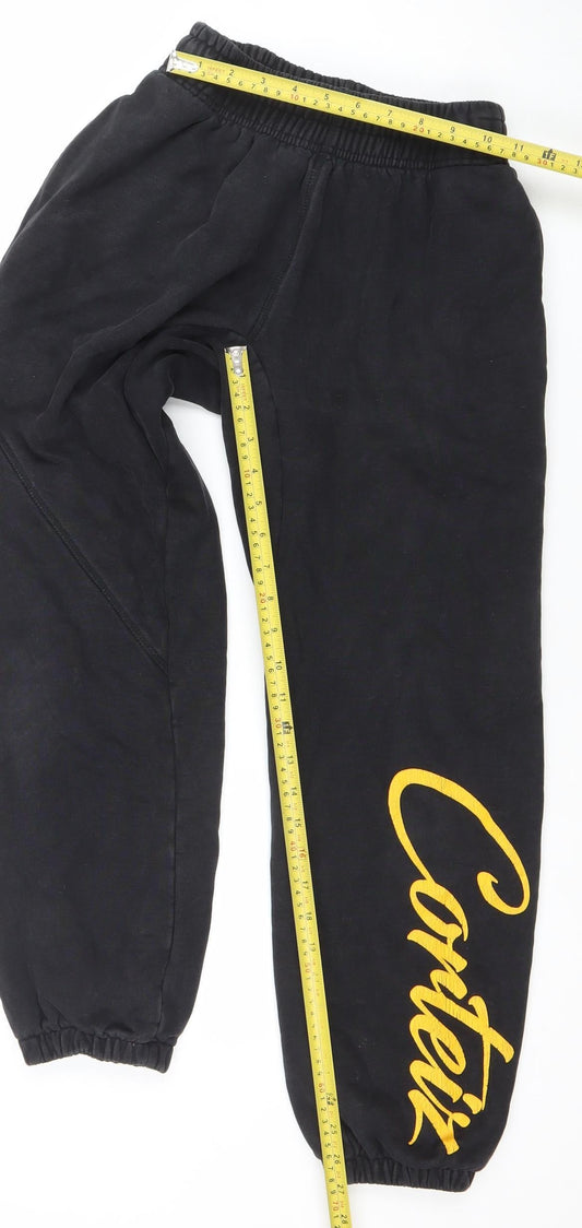 Mens UK Size XS Corteiz Relaxed Fit Jogger Black Trousers