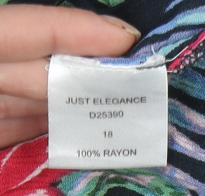 Just Elegance Women’s Multicoloured Tropical A-Line Dress Size 18