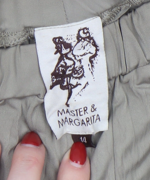 Womens UK Size 14 Master & Margarita Relaxed Fit Casual Travel Beige Trousers