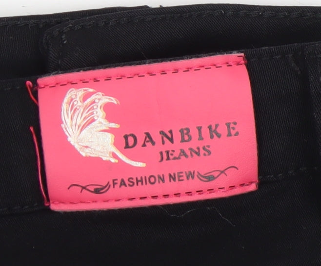 Womens UK Size 8 DANBIKE Slim Fit Skinny Black Jeans