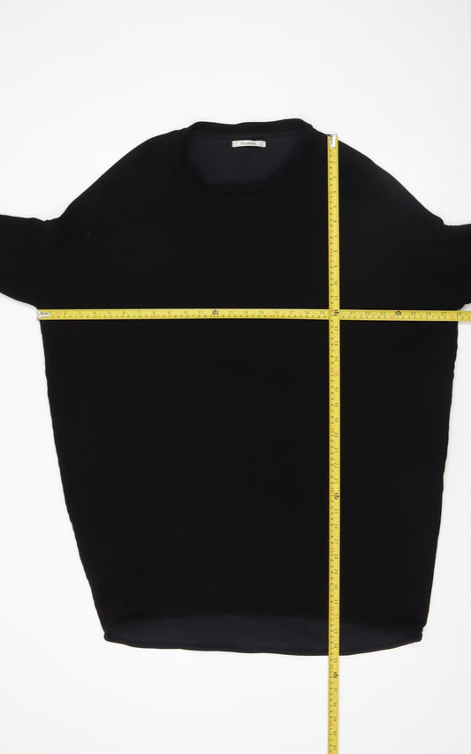 Womens UK Size 12 Pull&Bear Black Basic T-Shirt