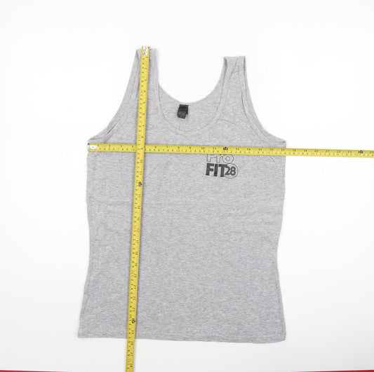 Womens UK Size M Anvil Grey Basic Tank