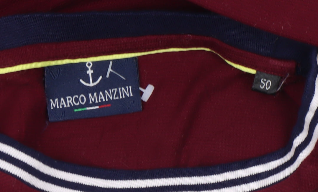 Mens UK Size L Marco Manzini Red T-Shirt