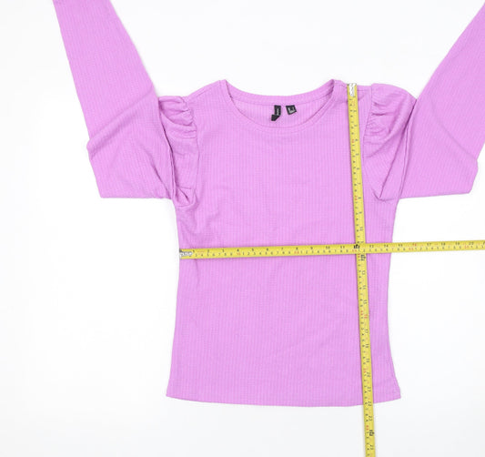 Womens UK Size S VERO MODA Purple Basic T-Shirt