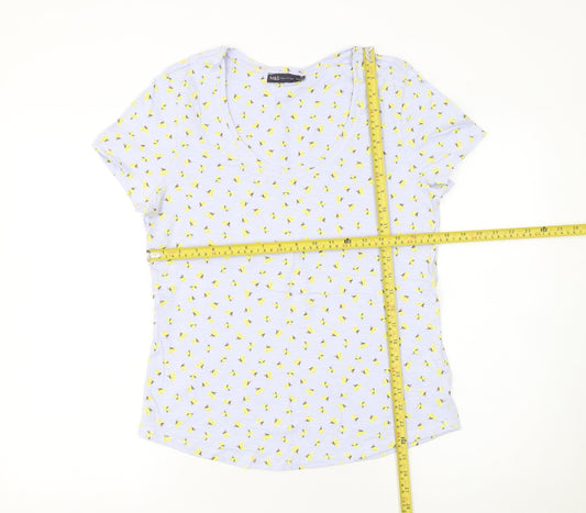 Womens UK Size 12 Marks and Spencer Blue Basic T-Shirt