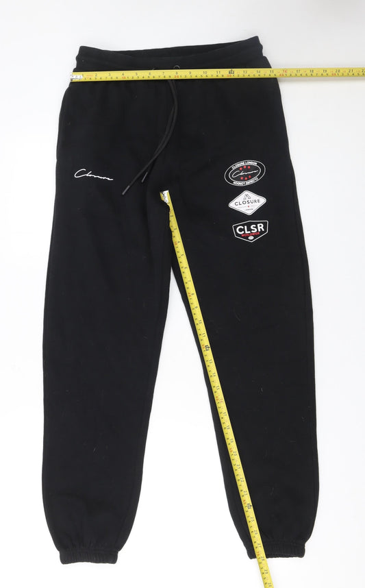 Mens UK Size M Closure LDN Regular Fit Sweatpants Black Trousers
