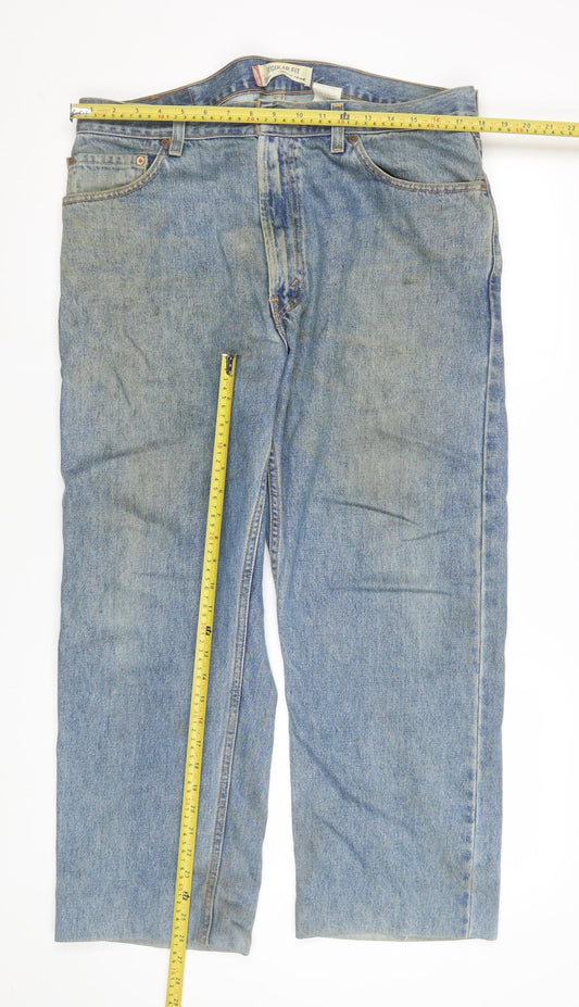 Mens UK Size L Levi's Regular Fit Straight Blue Jeans