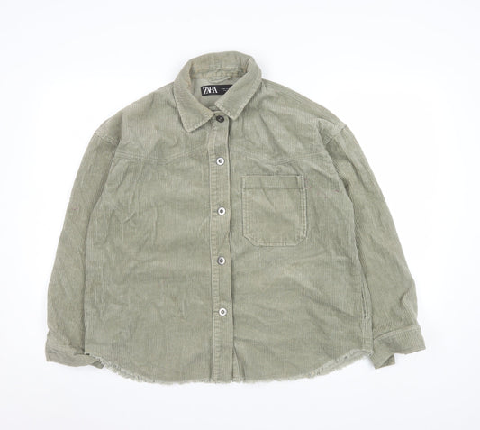 Womens UK Size XS Zara Green Basic Jacket