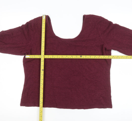Womens UK Size L Gallery Red Basic Blouse