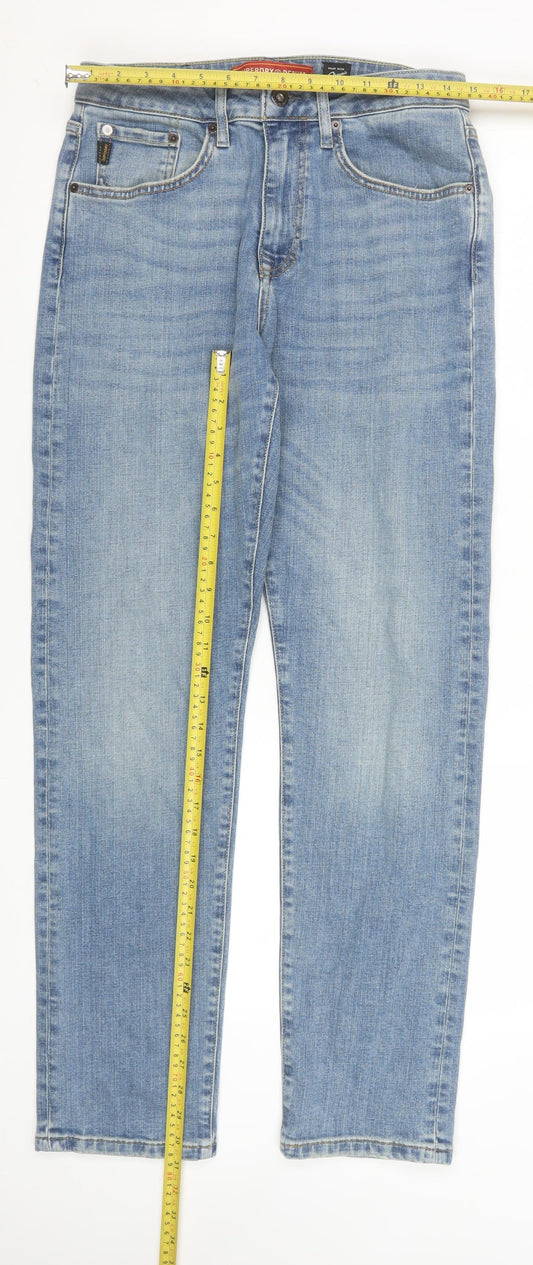 Mens UK Size M Superdry Regular Fit Straight Blue Jeans