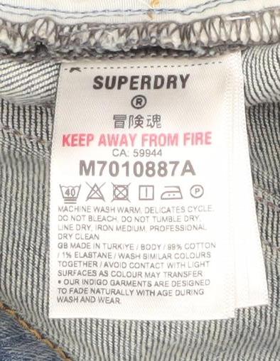 Mens UK Size M Superdry Regular Fit Straight Blue Jeans