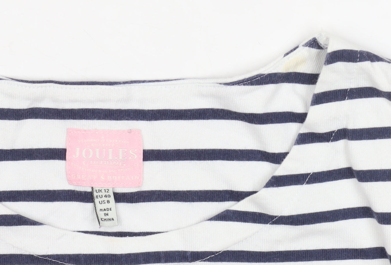 Joules Women’s Multicoloured Size 12 Striped Floral Long Sleeve Tunic Top