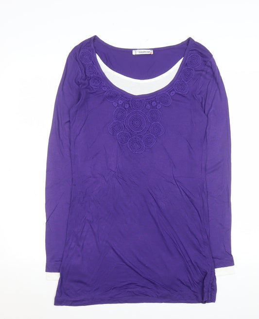 Womens UK Size 14 Kaleidoscope Purple Tunic Blouse