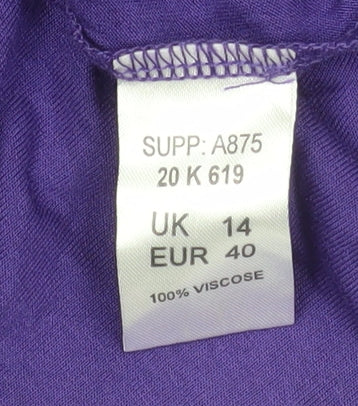 Womens UK Size 14 Kaleidoscope Purple Tunic Blouse