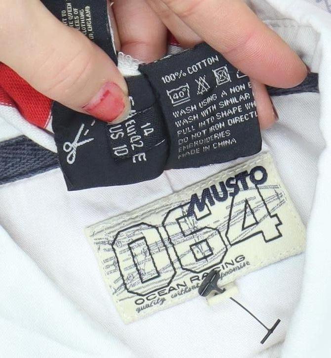 Womens UK Size 14 MUSTO Red Rugby Polo