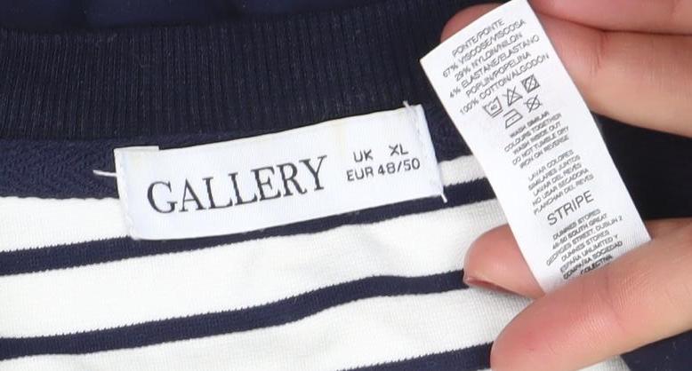 Womens UK Size XL Gallery Blue Basic T-Shirt