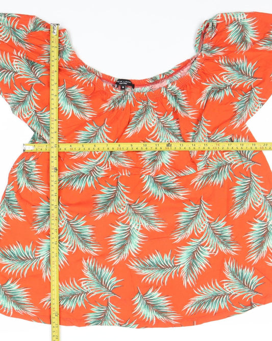 Womens UK Size 18 New Look Orange Tunic Blouse