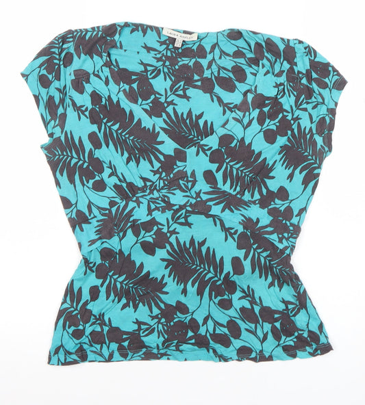 Womens UK Size 10 Laura Ashley Blue Wrap Blouse