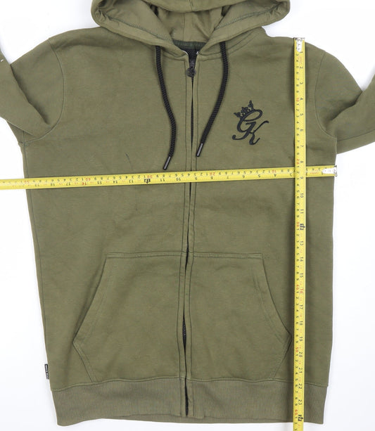 Mens UK Size S Gym King Green Full Zip Hoodie